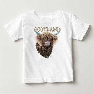 Schottische Hochlandkuh mit schottischem Slogan Baby T-shirt