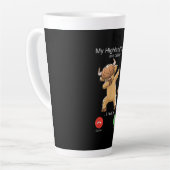 Schottische Hochlandkuh ruft Milchtasse (Linke Ecke)