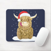 Schottische Hochlandkühe im Weihnachtsschnee Mousepad (Mit Mouse)