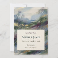 Schottische Hochlandlandschaft Save-the-Date-Karte