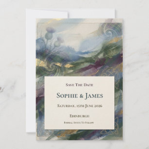 Schottische Hochlandlandschaft Save-the-Date-Karte Einladung