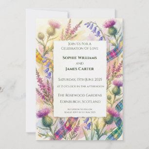 Schottische Hochzeitseinladung Purple Heather Einladung