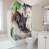 Schottische Hunde, Blackie und Whitie Duschvorhang (Beispiel)