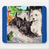 Schottische Hunde, Blackie und Whitie Mousepad (Vorne)