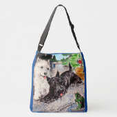 Schottische Hunde, Blackie und Whitie Tragetaschen Mit Langen Trägern (Rückseite)