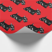 Schottische Hunde mit rotem Wrapping Paper Geschenkpapier (Ecke)