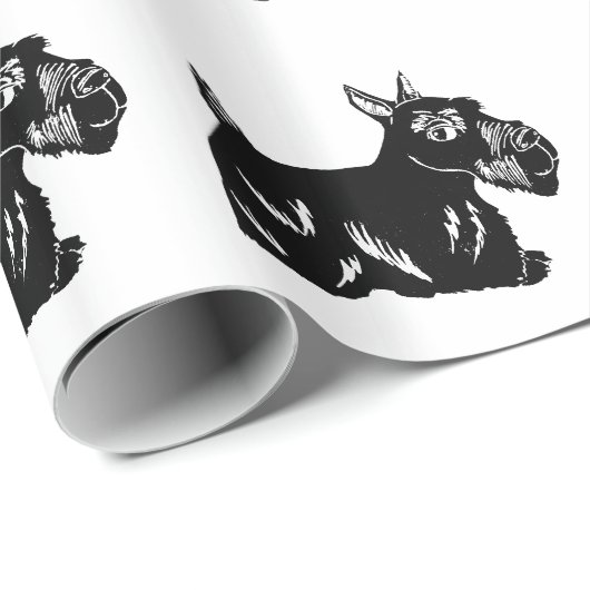 Schottische Hunde Musterverpackung Geschenkpapier (Rolleneckpunkt)