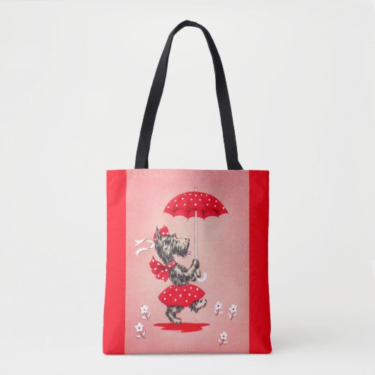 Schottische Hundedame mit Regenschirm Tasche (Vorderseite)