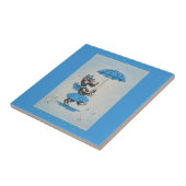 Schottische Hundedame mit Schirm Fliese (Seite)