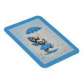 Schottische Hundedame mit Schirm Magnet (Rechte Seite)