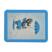 Schottische Hundedame mit Schirm Magnet (Horizontal)
