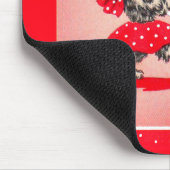 Schottische Hundedame mit Schirm Mousepad (Ecke)