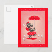 Schottische Hundedame mit Schirm Postkarte (Vorne/Hinten)