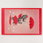Schottische Hundedame mit Schirm Puzzle (Horizontal)