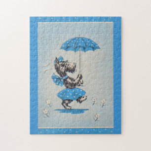 Schottische Hundedame mit Schirm Puzzle