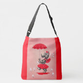 Schottische Hundedame mit Schirm Tragetaschen Mit Langen Trägern (Rückseite)