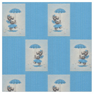Schottische Hundedame mit Schirmprint Stoff
