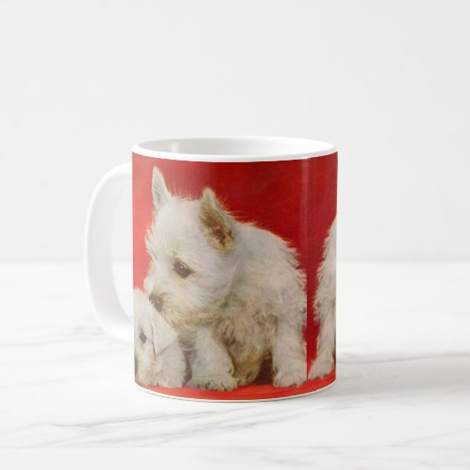 Schottische Hundewelpen Kaffeetasse (Vorderseite Links)