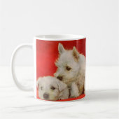 Schottische Hundewelpen Kaffeetasse (Links)