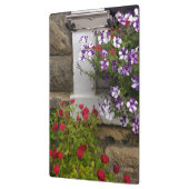 Schottische Hütte mit Petunien und Rose Klemmbrett (Links)