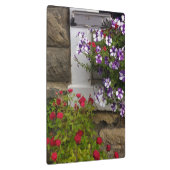 Schottische Hütte mit Petunien und Rose Klemmbrett (Rechts)