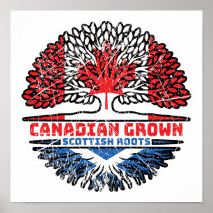 Schottische kanadische Flagge für Baumrinde Poster