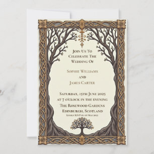 Schottische keltische Hochzeit mit dem Baum des Le Einladung