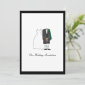 Schottische Kilt-Hochzeits-Einladung - Grün Einladung (Stehend Vorderseite)