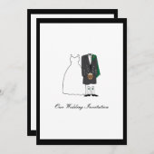 Schottische Kilt-Hochzeits-Einladung - Grün Einladung (Vorne/Hinten)