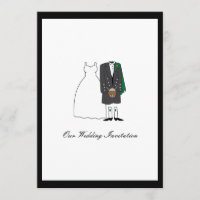 Schottische Kilt-Hochzeits-Einladung - Grün
