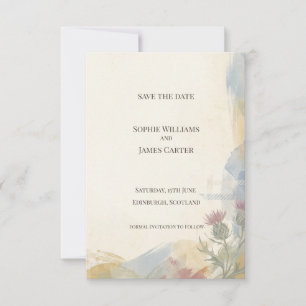 Schottische Landschaft Distel Save-the-Date-Karte Save The Date