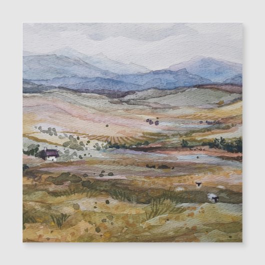 Schottische Landschaft in Aquarellen Magnetkarte (Vorderseite)