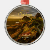 Schottische Landschaft Weihnachten Ornament Aus Metall (Vorne)