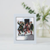 Schottische Ofentanz-Illustration Postkarte (Stehend Vorderseite)