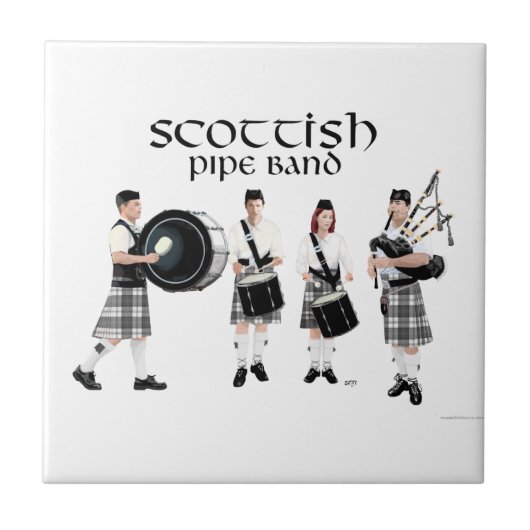 Schottische Pipe Band Fliese (Vorderseite)