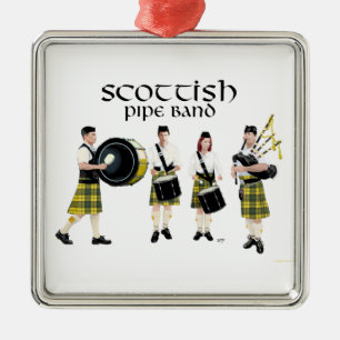 Schottische Pipe Band - Gelb/Schwarz Ornament Aus Metall