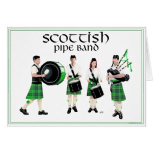 Schottische Pipe Band - Grüne Kilts