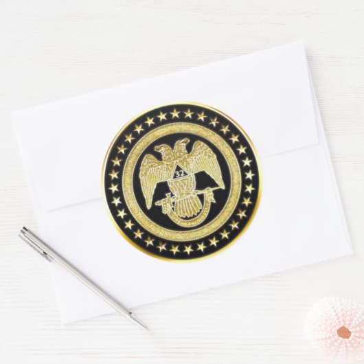 Schottische Rite 32 Runder Aufkleber (Umschlag)