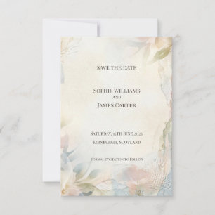 Schottische Röte Floral Save the Date Karte