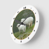 Schottische Schaf- und Wollfische, Highlands/Schot Runde Wanduhr (Winkel)