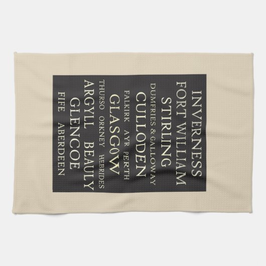 Schottische Städte Geschirrtuch (Horizontal)