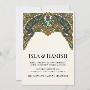 Schottische Tartan-Hochzeitseinladung Einladung