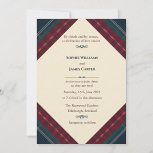 Schottische Tartan-Hochzeitseinladung Elegantes Einladung