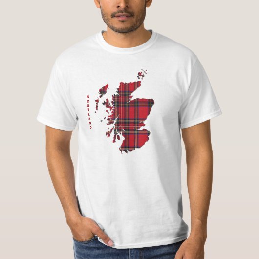 Schottische Tartan-Karte von Schottland-T - Shirt (Vorderseite)