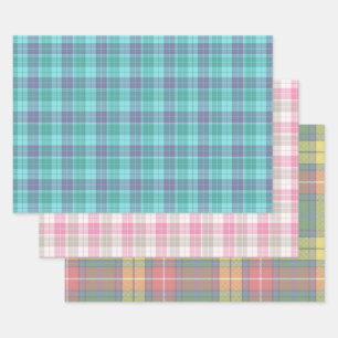 Schottische Tartan-Muster-Verpackungshandwerkpapie Geschenkpapier Set