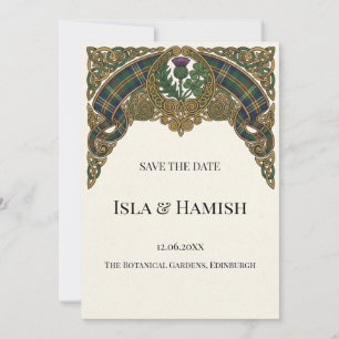 Schottische Tartan Save-the-Date-Karte Save The Date
