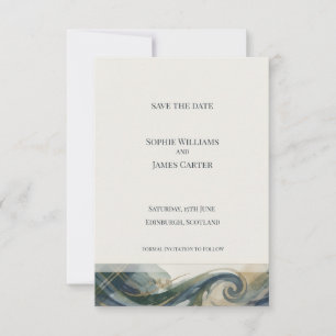 Schottische Tartan-Welle Save-the-Date-Karte Save The Date