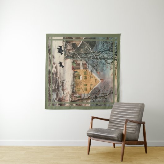 Schottische Terrier Alt modischer Winter Wandteppich (Beispiel (Horizontal))