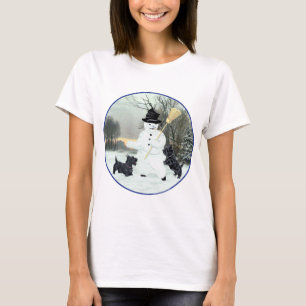Schottische Terrier bauen Schneemann T-Shirt
