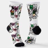 Schottische Terrier-Herzen und grün Socken (Gewinkelt)